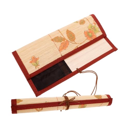 OSALADI 2stücke Großes Künstlerpinseletui Aus Bambus Pinselaufbewahrung Mit Rollfunktion Organizer Für Kalligrafiestifte Tragbar Für Reisen Hause von OSALADI