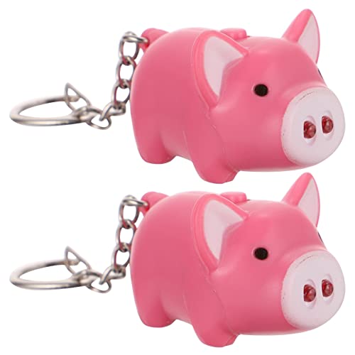 OSALADI 2stücke Leuchtender Schlüsselanhänger Cartoon Schwein Mit Sound Süßes Schlüsselband Für Junge Mädchen Diy Handtaschen Dekoration Lustiges Für Freunde von OSALADI