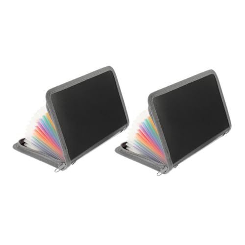 OSALADI 2stücke Quittungs-Coupon-Organizer Kleiner Akkordeon-datei-Organizer Regenbogen Mini-quittungsordner Mehrlagig Für Karten Rechnungen Geschäftsdokumente Reißverschluss von OSALADI