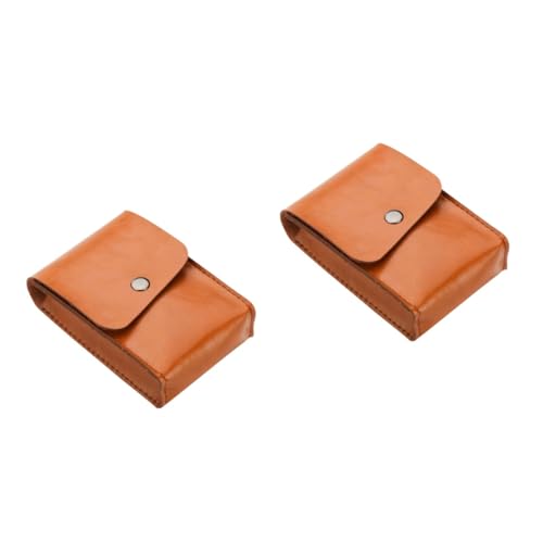 OSALADI 2stücke Portable Cowhide Leather Storage Bag Für Laptop Power Adapter Und Zubehör Organizer Aus Filz Und Leder Für Unterwegs Braun von OSALADI