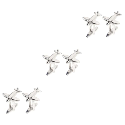 OSALADI 3 Paare Manschettenknöpfe Herren Flugzeug Design Hochwertigem Anzugaccessoires für Festlichkeiten und Besondere Anlässe von OSALADI