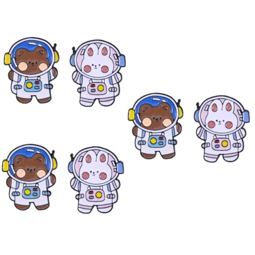 OSALADI 3 Sätze Astronaut Bär Broschen Dekorative Abzeichen Für Kleidung Rucksäcke Taschen Niedliche Tiermotive Für Männer Frauen 2 Stück * 3 von OSALADI