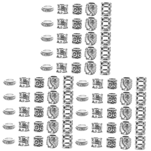 OSALADI 3 Sätze Haarring Haarschmuck Perlen Haarzopfringe Perlen Für Zöpfe Schwarz Dreadlocks Flechten Haarschmuck Für Zöpfe Perlen Für Haare Geformte Haarzöpfe Perlen Metall 50 Stück * 3 von OSALADI