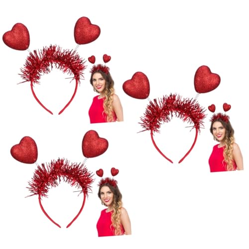 OSALADI 3 Sätze Herz Haarband Für Frauen Valentinstag Kopfschmuck Für Teenager Cupid Accessoire Für Partys Hochzeiten Und Festliche Anlässe Bequem 2 Stücke * 3 von OSALADI