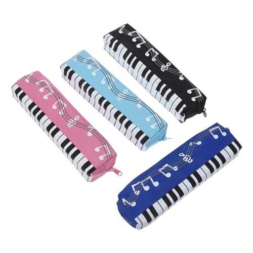 OSALADI 3 Sätze Mäppchen Nettes Bleistiftkoffer Musiknoten-bleistiftbeutel Schmucklos Stifttaschen Stiftetasche Mit Klaviermuster Oxford-Stoff 4 Stück * 3 von OSALADI