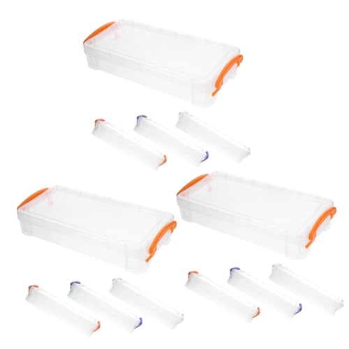 OSALADI 3 Sätze Transparente Stiftebox Mit Großem Fassungsvermögen Stapelbare Aufbewahrungsbox Für Stifte Marker Radiergummis Und Lineale Für Schule Büro Und 4 Stück * 3 von OSALADI