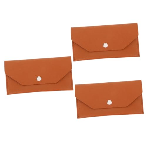 OSALADI 3 Stück Kreditkartenetui PU Geldbörse mit Knopfverschluss Kartenhülle für Geschäftskarten und Bargeld Wiederverwendbares Budget Portemonnaie für Büro von OSALADI