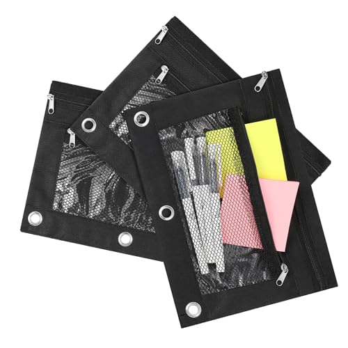 OSALADI 3 Stück Mäppchen Taschen Schreibwaren Bleistiftbeutel Mit Reißverschluss Klein Münzen Tasche Etui Tasche Für Stiftbehälter Bleistift-Organizer Black Oxford-Stoff von OSALADI