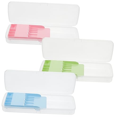 OSALADI 3 Stück Teiliges Federmäppchen aus Robustem Kunststoff Lagig Halbtransparent mit Praktischem Verschluss Vielseitig für Schule und Büro Kompakte Aufbewahrung für Stifte und von OSALADI