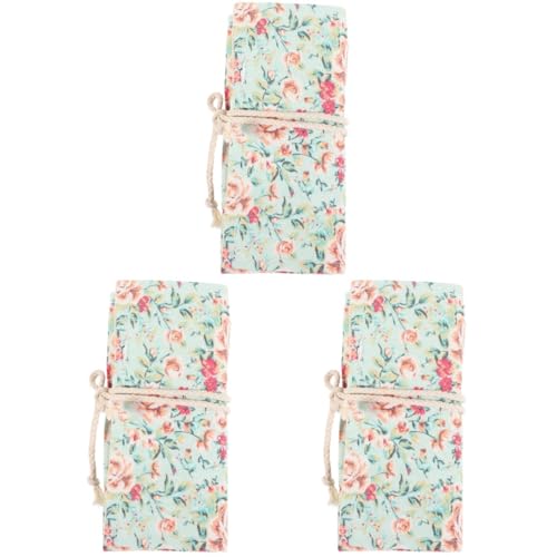 OSALADI 3-Teilige Rolle Stiftverpackungs-Organizer Bleistift Aufbewahrungstasche dekorativer Stifthalter federmäppchen Tasche für Stifte Beutel für Bleistifte Segeltuch von OSALADI