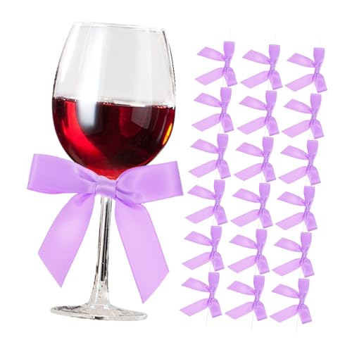 OSALADI 30 Stück Teiliges Weinglas Anhänger mit Eleganten Schleifen Verstellbare Drahtdekoration Kreative Party und Hochzeitsdeko Langlebig Handgefertigt für Weinverkostung und von OSALADI