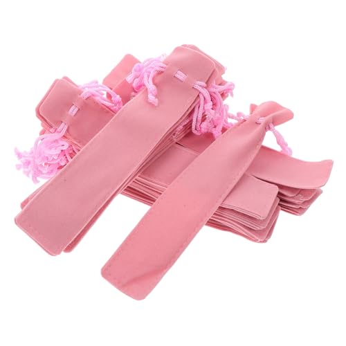 OSALADI 35 Stück Teiliges Kordelzug Stiftetuis aus Doppelseitig Verdicktem Samt Kompakte Schützende Federmäppchen für Schule Büro Reise und Geschenkverpackung in Rosa von OSALADI