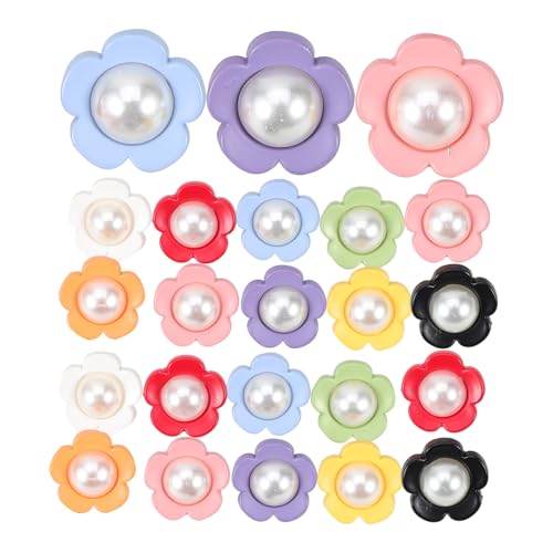 OSALADI 36 Stück DIY Hair Accessoires Knöpfe für Reiz Perlenknöpfe Tasten Mädchen dekoration Kopfschmuck mit Perlenanhängern floraler Perlenknopf Kopfschmuckknöpfe Plastik von OSALADI
