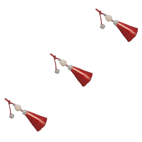 OSALADI 3St shöne bescherung die chinesen Handgefertigt tiegerbalm red telefon hängende kette Anhänger Quaste hängende Kette Telefon-Lanyard Rucksack Ornament Männer und Frauen rot von OSALADI