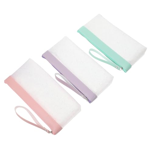 OSALADI 3Stücke Großer Bleistiftbeutel Transparente Reißfeste Stiftetaschen für Schule Büro für Stifte Radierer Notizen Leichte und Waschbare Organizer von OSALADI