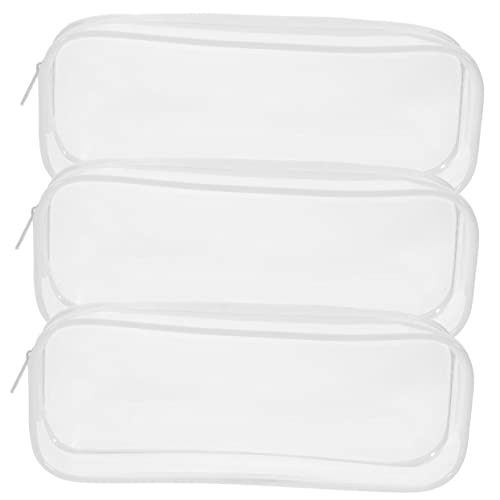 OSALADI 3Stücke Teiliges Transparentes Bleistiftetui mit Reißverschluss Große Stifttasche für Schulmaterialien und Kosmetik Langlebig und Waschbar von OSALADI