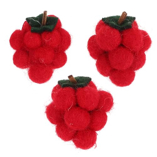 OSALADI 3stücke Filz Haarnadel Trauben Haar Clip Zubehör Filzspielzeug Diy Bastelmaterial Filzspielzeug Zum Selbermachen Handarbeitsspielzeug von OSALADI