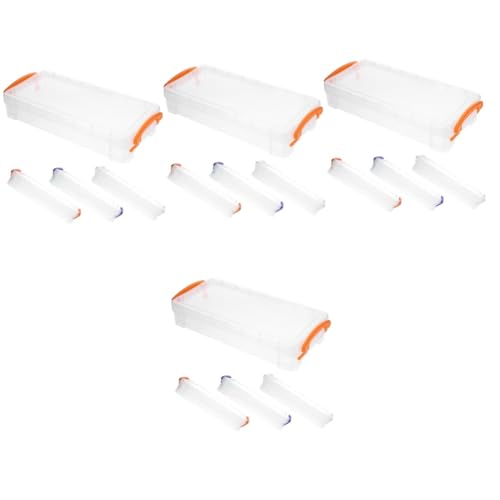OSALADI 4 Sätze Teiliges Stifte Organizer Stapelbare Transparente Stiftebox Mit Großem Fassungsvermögen Für Bleistifte Marker Und Bürobedarf Zufällige Farben 4 Stück * 4 von OSALADI