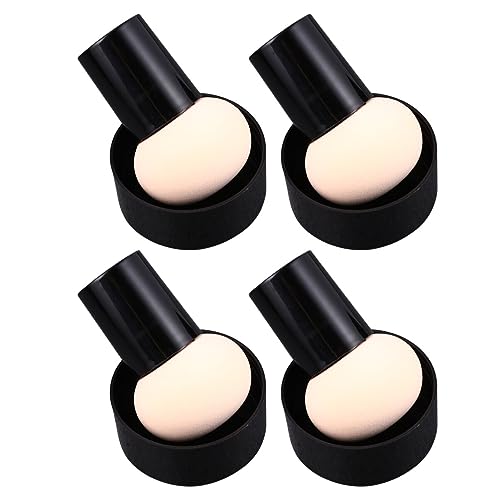 OSALADI 4 Stück Foundation-Schwamm Puderquaste Pilzkopf Trockene Und Nasse Make-Up-Puffs Mixer-Puff Mit Griff Und Etui Für Make-Up-Werkzeuge Für Frauen von OSALADI