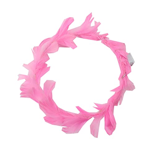 OSALADI 4 Stück Leuchtende Federgirlande Feengirlande Damen-Stirnband haarschmuck Tiara Hochzeit Stirnband Braut Kopfschmuck scheinen Kopfbedeckung Kranz künstliche Feder Rosa von OSALADI