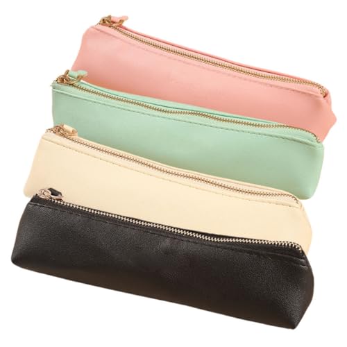 OSALADI 4 Stück Mini Federmäppchen Leder Wiederverwendbare Reißverschluss Stiftetasche für Mädchen Praktische Aufbewahrungslösung für Schreibwaren Kompakte und Langlebige Design von OSALADI