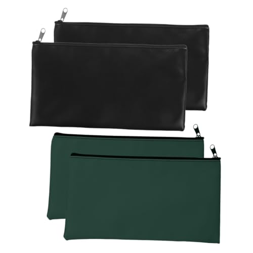OSALADI 4 Stück PU Leder Geldtaschen mit Reißverschluss Stilvolle Banktaschen für Geldscheine Münzen und Karten Robuste Dokumententaschen in Schwarz und Dunkelgrün Minimalistischer OSALADI 4 Stück PU Leder Geldtaschen mit Reißverschluss Stilvolle Banktaschen für Geldscheine Münzen und Karten Robuste Dokumententaschen in Schwarz und Dunkelgrün Minimalistischer von OSALADI