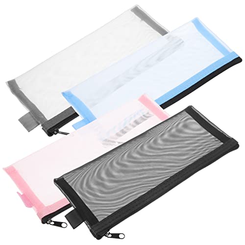 OSALADI 4 Stück Teiliges Tragbare Stiftetaschen Durchsichtige Reißverschlusstaschen für Stifte und Bürobedarf Verschleißfest von OSALADI