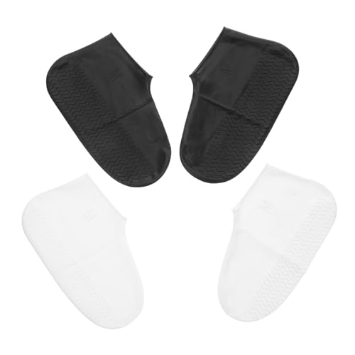 OSALADI 4Paar Wiederverwendbare Silikon Überschuhe rutschfest Regen Überschuhe Schutz für Damen Herren Outdoor Wandern Camping Garten von OSALADI