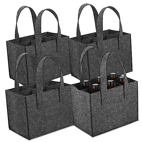 OSALADI 4stücke Getränketräger Für Flaschen Wiederverwendbare Filzflaschen-Handtasche Weintragetasche Mit Trennwand Für Flaschen Flaschentasche Für Verschiedene Flaschenarten von OSALADI