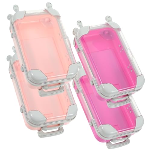 OSALADI 4stücke Hartschalen-make-up-koffer Mini-koffer Für Kosmetik Tragbare Make-up-fall Reise-organizer Für Kosmetik Kulturkoffer von OSALADI