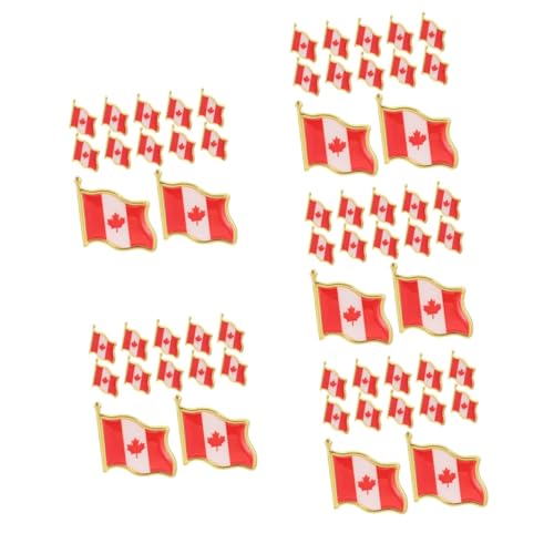 OSALADI 5 Sätze Fahnenbrosche Oh Ahornblattstift Patch Ahornblatt-brosche National Ahornblatt-abzeichen Flagge Stifte Damit Nicht Schal Brosche Rot Eisen 25 Stück * 5 von OSALADI