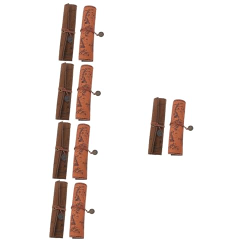 OSALADI 5 Sätze Retro Canvas Pen Bag Gesteppt Stiftbeutel Studenten-stifttasche Tragbar Schreibwaren Federmäppchen Stiftwickeltaschen Bleistift Aufbewahrungstasche Etui Leder 2 Stücke * 5 von OSALADI