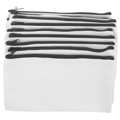 OSALADI 5 Sätze Teiliges Canvas Federmäppchen Große Kapazität Schreibwaren Tasche Multifunktionale Tragbare Kosmetiktasche DIY Blanko Stiftetui Mit Reißverschluss Geeignet Für 10 Stück * 5 von OSALADI