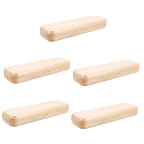 OSALADI 5 Stück Pen Präsentationsbox aus Holz Doppelschlitz Stiftehalter Stiftdisplay Box für Kugelschreiber Tintenfüller und Bleistifte Geschenkidee für Schreibwarenliebhaber von OSALADI
