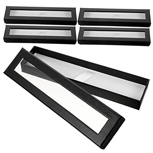 OSALADI 5 Stück Teiliges Leere Stift Geschenkbox aus Papier mit Transparentem Sichtfenster Verpackung für Kugelschreiber und Bleistifte Robuste Pappbox für Büro Schule und Geschenke von OSALADI