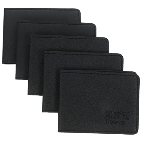 OSALADI 5 Stück Teiliges PU Leder Führerschein Halterset für Männer und Frauen Dünner Ausweishalter für Führerschein Versicherungs und Registrierungsdokumente Vielseitiger Kartenorganizer von OSALADI