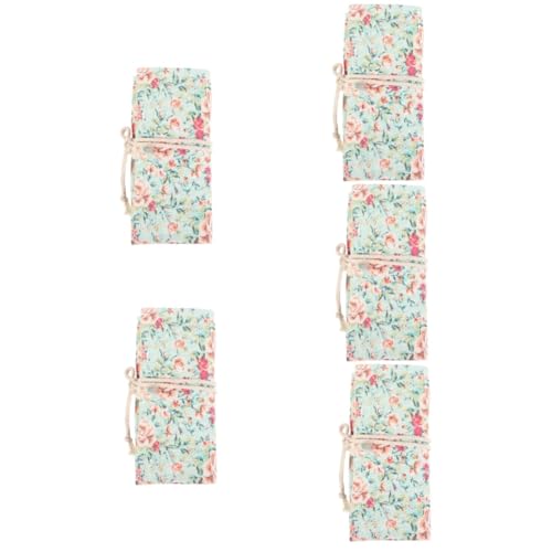 OSALADI 5-Teilige Rolle Bleistifthalter Bleistift Aufbewahrungstasche dekorativer Stifthalter Etui federmäppchen Stiftverpackungs-Organizer kleine Bleistifttasche Segeltuch von OSALADI