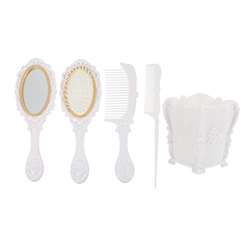 OSALADI 5-Teiliges Kosmetikspiegel-Kamm-Set Für Mädchen Make-Up-Set Für Mädchen Haarbürsten-Sets Kammhalter Make-Up-Organizer Box-Etui Reisespiegel Entwirrungspaddelbürste von OSALADI