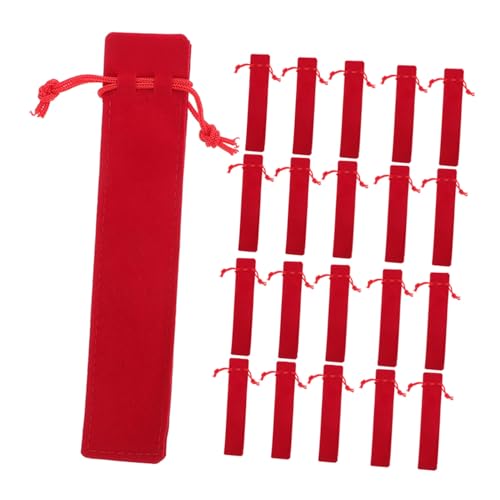 OSALADI 50 Stück Federmäppchen mit Kordelzug Aufbewahrungstasche für Schreibwaren Einzelhülle Hülle Halter Stifthalter mit Kordelzug Taschen für Schreibgeräte Kordelstiftbeutel Flanell rot von OSALADI