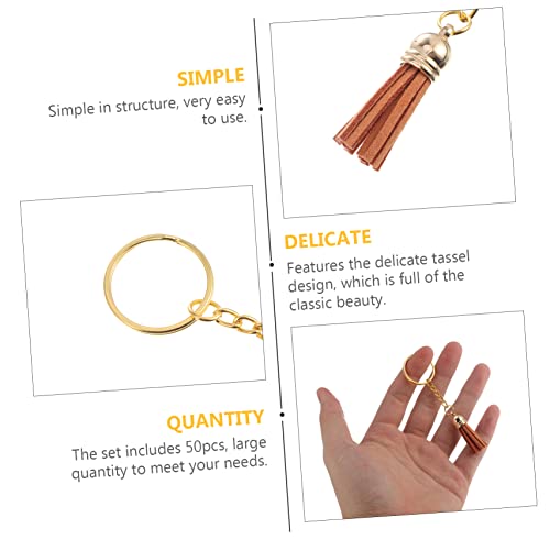 OSALADI 50 Stück Teiliges Quasten Schlüsselanhänger Set Langlebigem Material DIY Anhänger für Taschen und Schlüssel Vielseitige Bunte Quasten Anhänger Einfach zu Verwenden Klassische von OSALADI