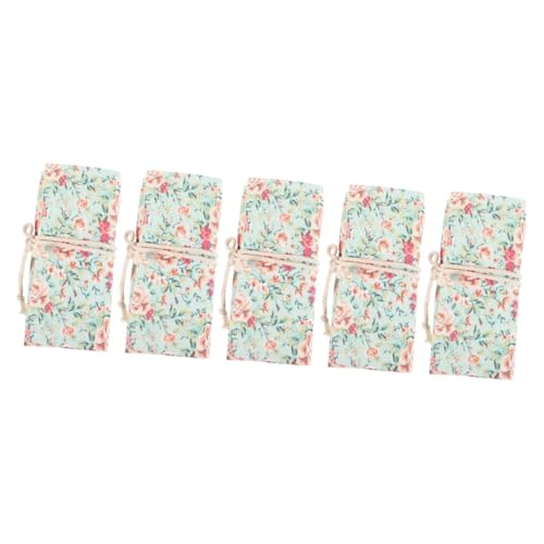 OSALADI 5er-Rolle Bleistift-Organizer Dekorativer Stifthalter Federmäppchen Etui Stiftwickeltaschen Kleine Bleistifttasche Ästhetisch Bleistifthalter Segeltuch von OSALADI