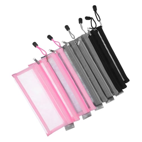 OSALADI 6 Stück Doppellagige Mesh Federmäppchen mit Transparentem Nylon Reißverschlussfest und Platzsparend für Kosmetik Bürobedarf Schüler und Lehrer von OSALADI