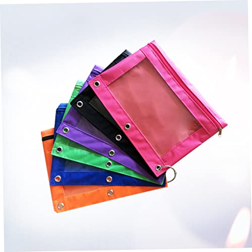 OSALADI 6 Stück Teiliges Federmäppchen Transparent mit DREI Luftlöchern Leichte Oxford Stiftetasche für Büro und Schule Vielseitig Einsetzbar Schwarz Orange Grün von OSALADI