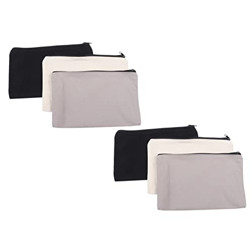 OSALADI 6 Stück Teiliges Multifunktionale Kosmetiktaschen und Stifttaschen mit Reißverschluss Leichte Kratzfeste Aufbewahrungsbeutel aus Robustem Canvas in Natur und Schwarz für Reisen OSALADI 6 Stück Teiliges Multifunktionale Kosmetiktaschen und Stifttaschen mit Reißverschluss Leichte Kratzfeste Aufbewahrungsbeutel aus Robustem Canvas in Natur und Schwarz für Reisen von OSALADI