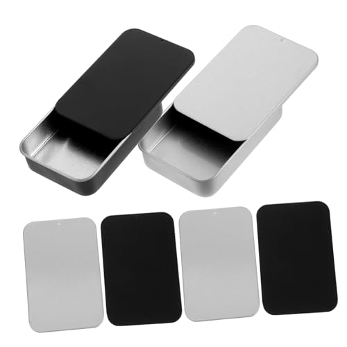 OSALADI 6stücke Metall Kreditkartenetui Push-Pull Box Für Visitenkarten Ausweise Robustes Und Leichtes Design Für Unterwegs Silber Schwarz von OSALADI