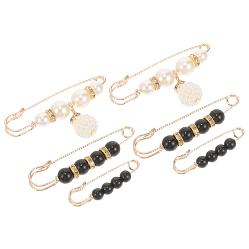 OSALADI 6stücke Perlen Brosche Sicherheitsnadel Für Kleid Hosen Clip Taillenfixierer Perlen Design Brosche Pin Für Damen Anziehen von OSALADI