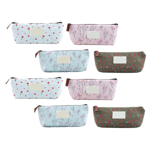 OSALADI 8stücke Kosmetiktasche Floral Mit Bleistifttasche Aufbewahrungstasche Für Kosmetik Schreibwaren Stiftetasche Schminketui Schmuckschatulle Lagerung Pouch von OSALADI