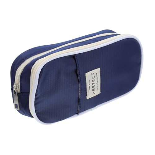 OSALADI Großes Federmäppchen Mit Reißverschluss Für Schüler Und Studenten Dunkelblau Tragbare Stiftemappe Mit Viel Für Büro Und Schule Für Stifte Marker Und von OSALADI