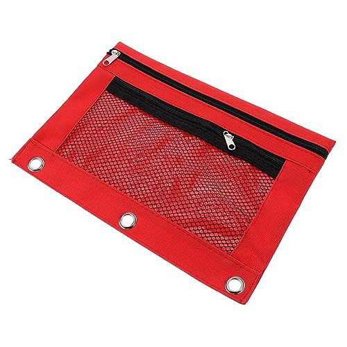 OSALADI Bindemittel Stifthalter Federmäppchen Für Ordner Stiftspeicherbeutel Schreibwaren Schlüsseltasche Briefpapierbeutel Binder-stifttasche Aktentasche Für Ordner Rot Aluminiumlegierung von OSALADI