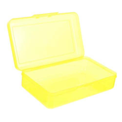 OSALADI Bleistiftfälle Federmäppchen mit großem Fassungsvermögen Storage Boxes aufbwahrungs-Box schreibwaren Organizer zum Verpacken von Bleistiften Tragbarer Stiftbehälter Plastik Yellow von OSALADI